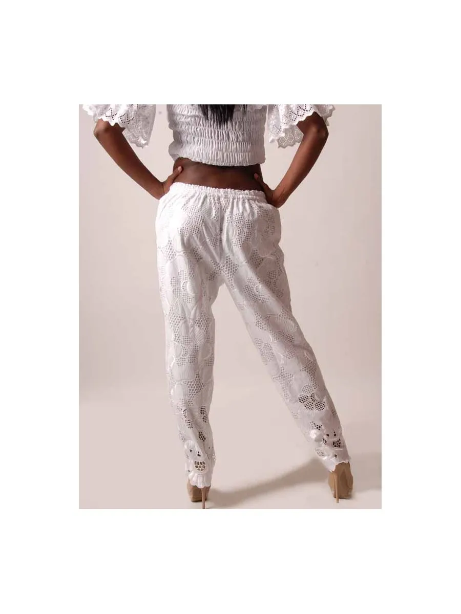 Pantalon Broderie Pistache